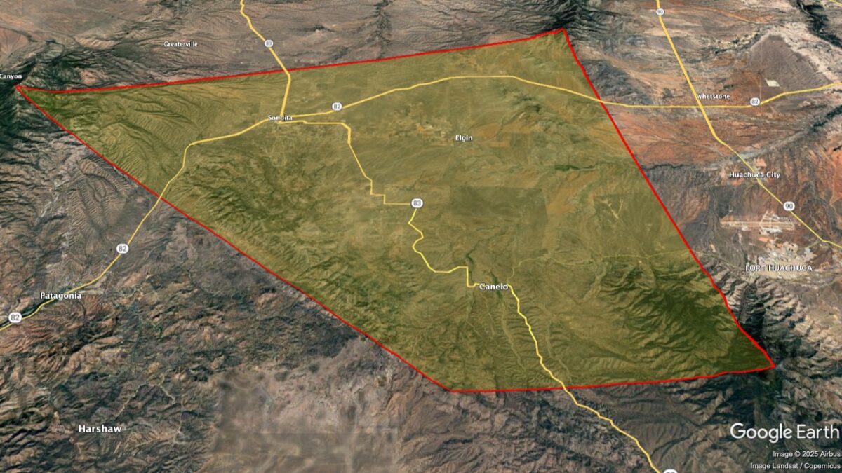 Map showing the location of the Sonoita AVA within Arizona.
