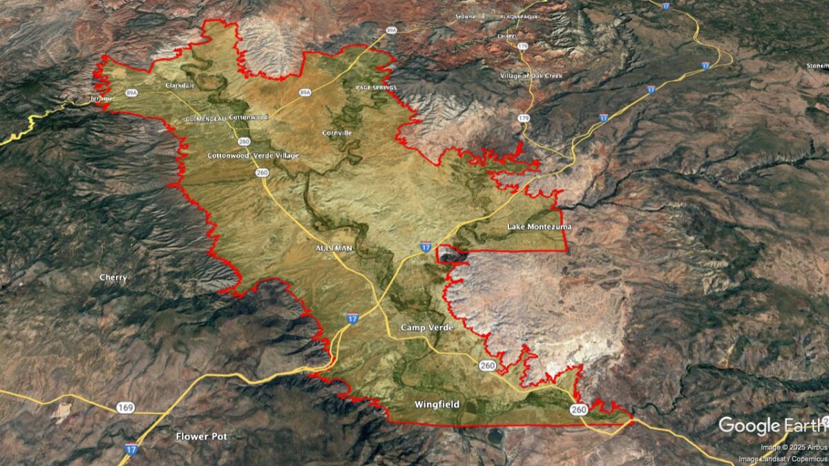 Map showing the location of the Verde Valley AVA within Arizona.