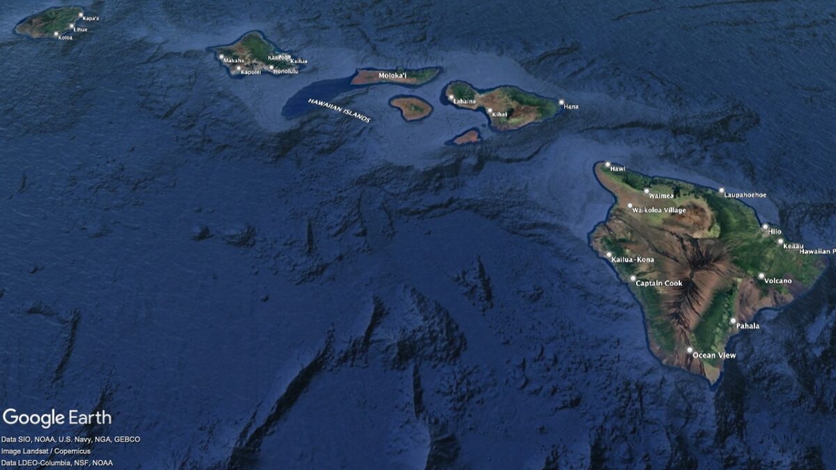 Map showing AVAs in Hawaii.