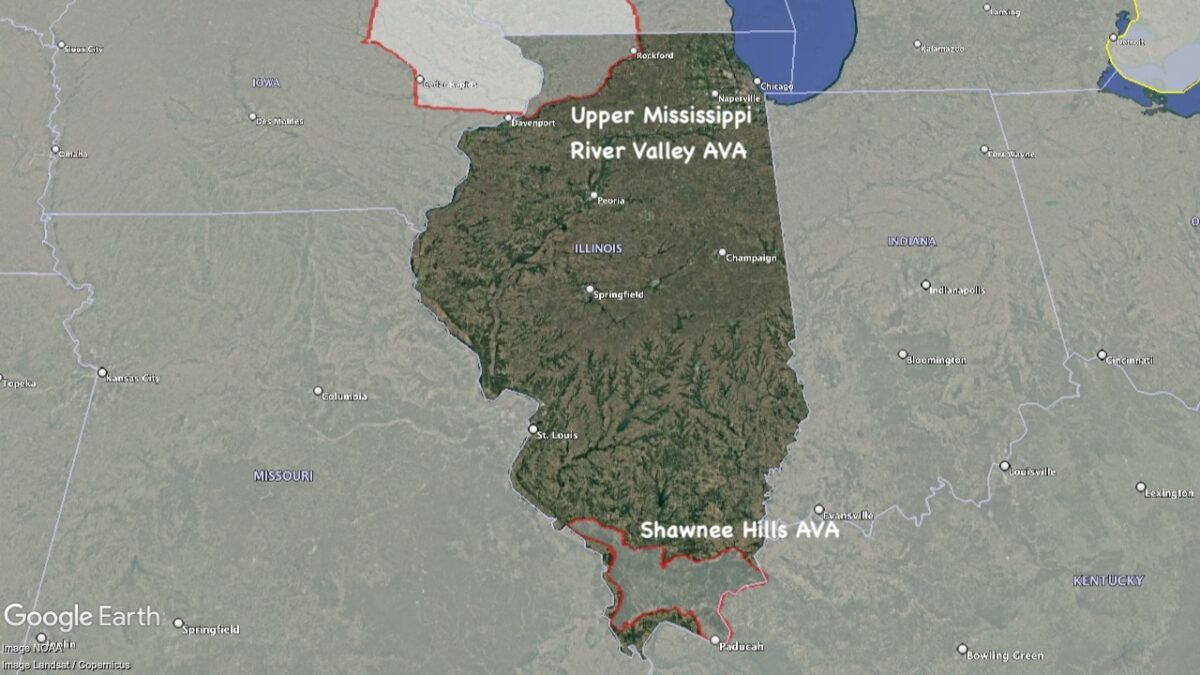 Map showing the location of AVAs within Illinois.