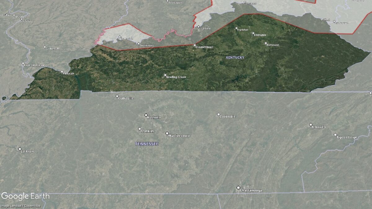 Map showing AVAs in Kentucky.