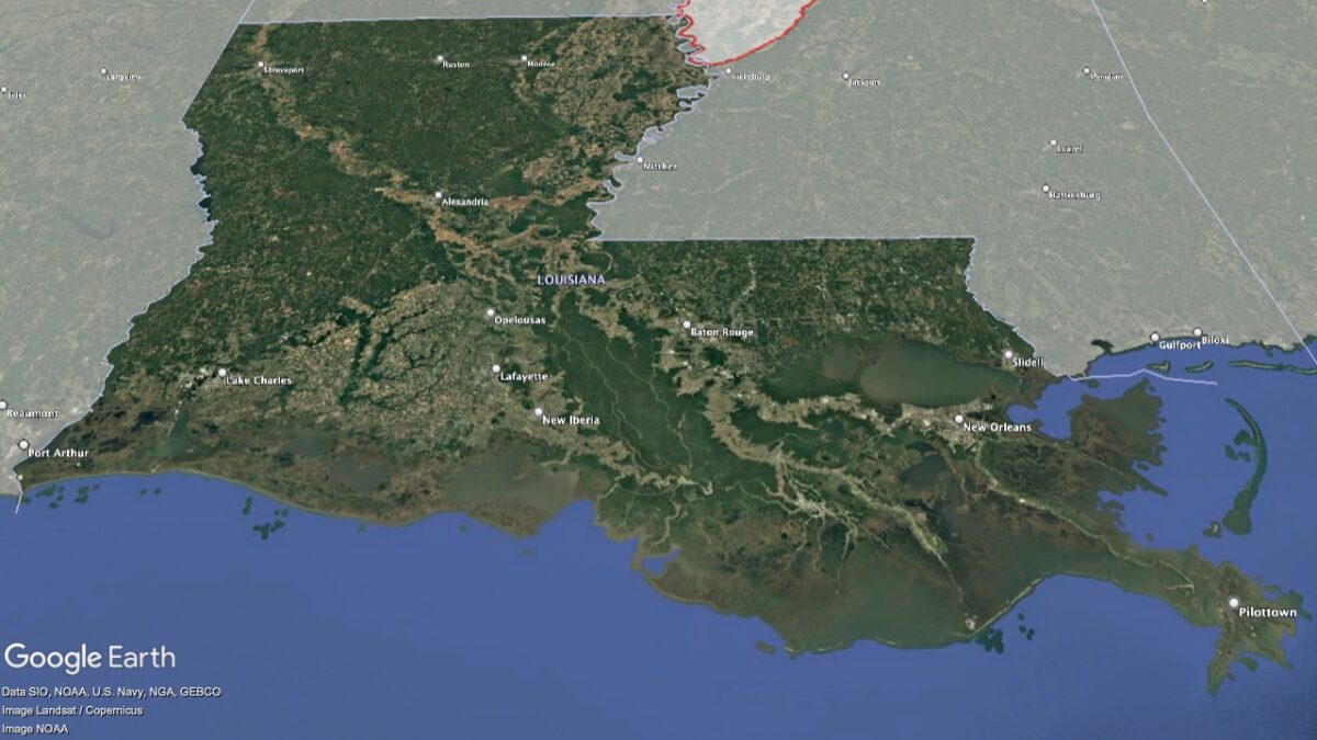 Map showing AVAs in Louisiana.