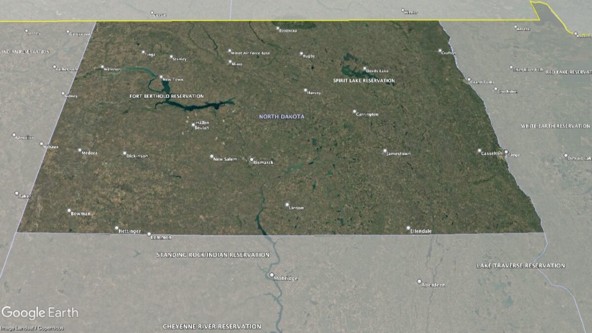 Map showing AVAs in North Dakota.