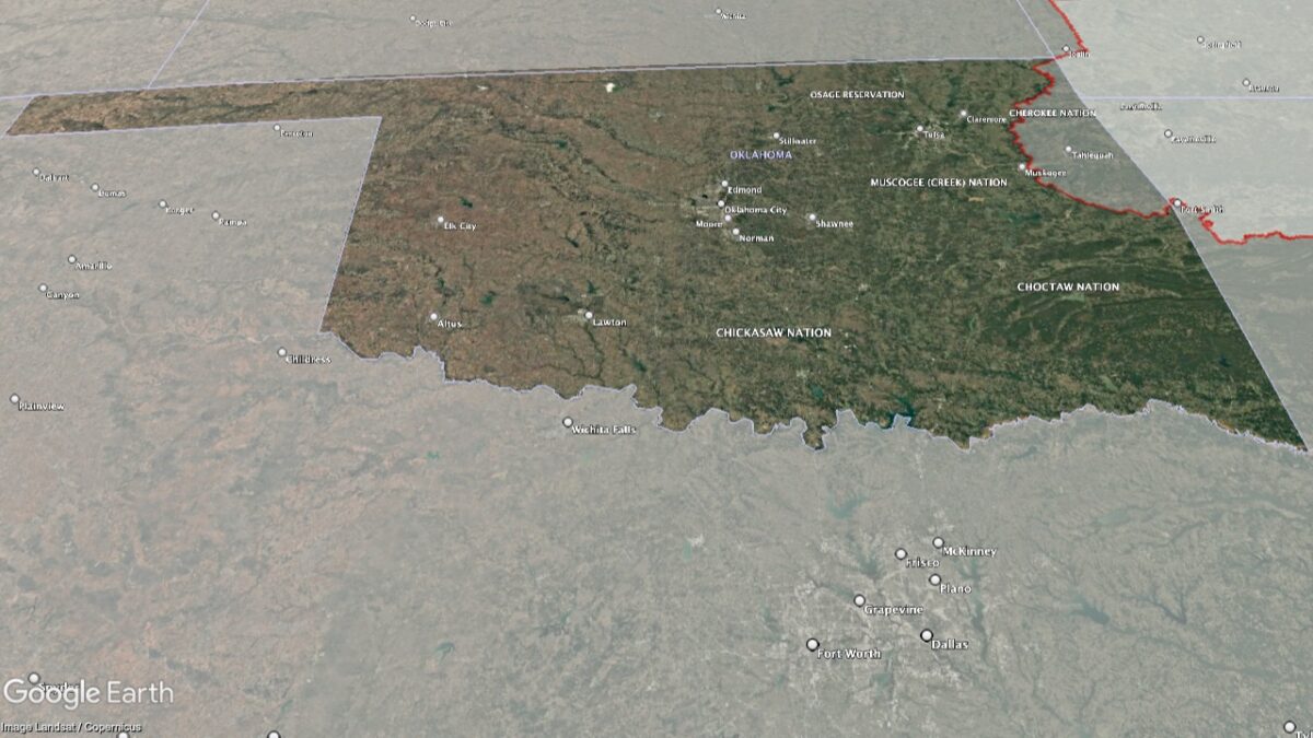 Map showing AVAs in Oklahoma.