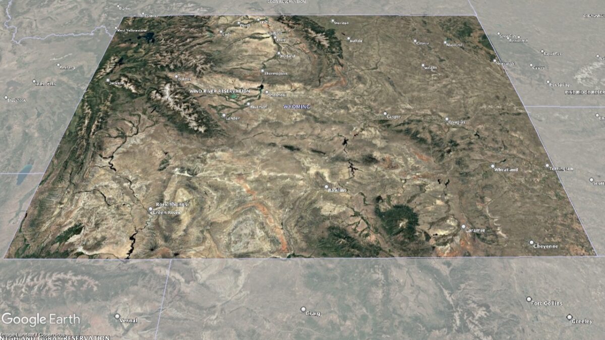 Map showing AVAs in Wyoming.